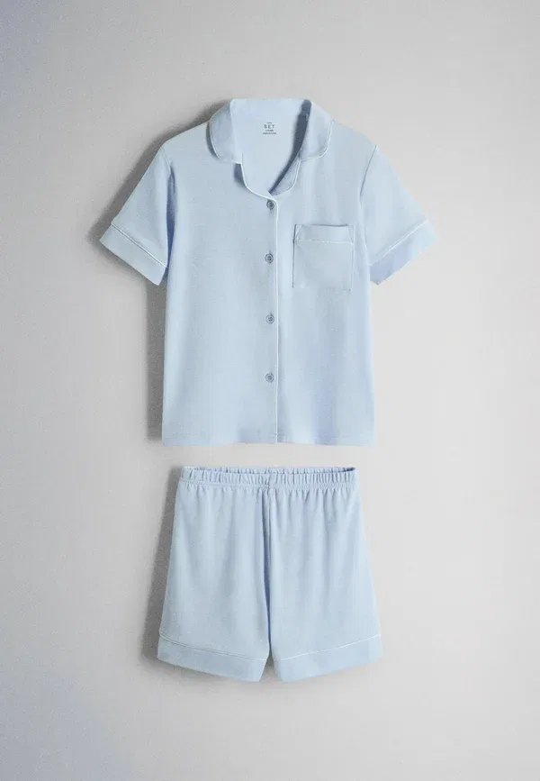 Комплект пижамы из полиэстера Regular fit - soft touch short sleeve top and short pyjamas 2 pack set, The Set Yellow, синий/желтый — фото 2