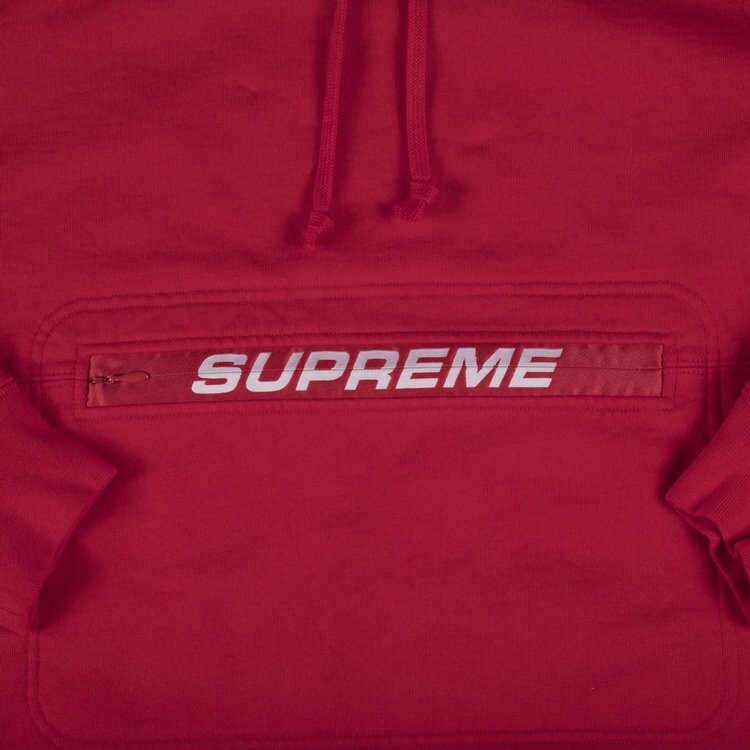 Толстовка Supreme Zip Pouch Hooded Sweatshirt 'Red', красный — фото 3