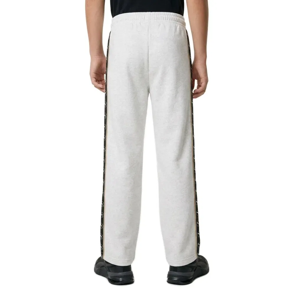 Детские спортивные штаны для мальчиков с принтом Puma Essential Elevated Tape Relaxed, White — фото 2