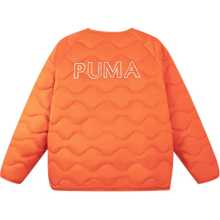 Детский пуховик без воротника Orange Red 60591 Unisex Down Jackets V Neck Thin PUMA — фото 3