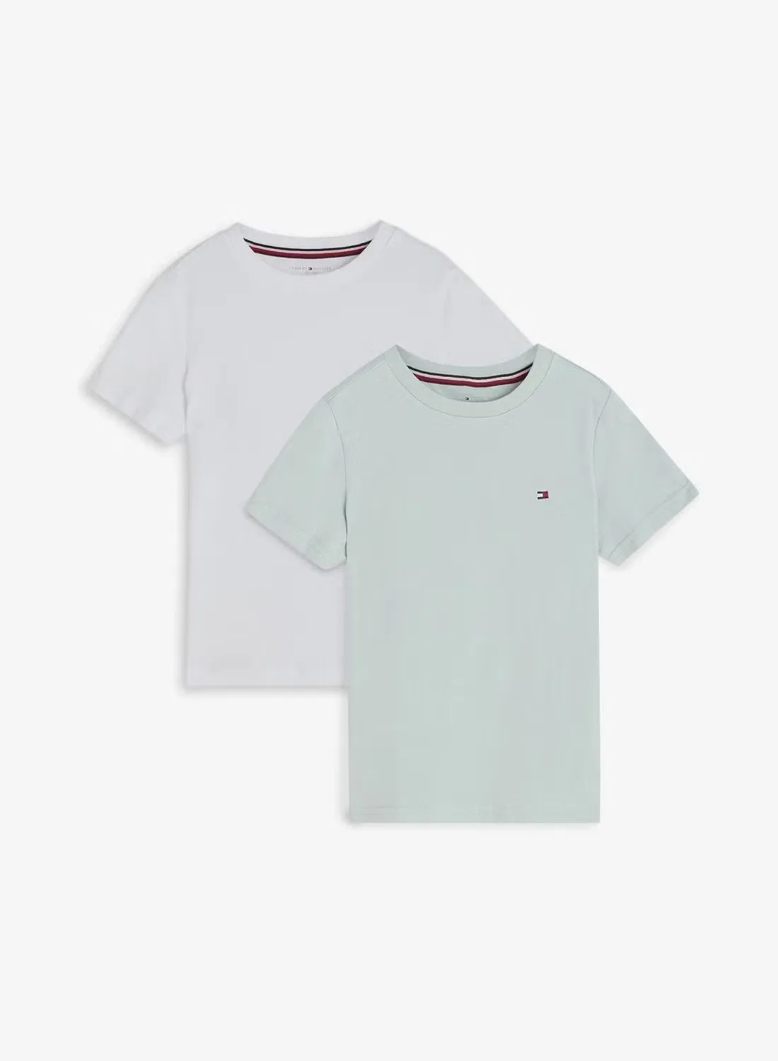 Футболка с фирменной тесьмой, комплект 2 шт, Tommy Hilfiger, серебристый — фото 4