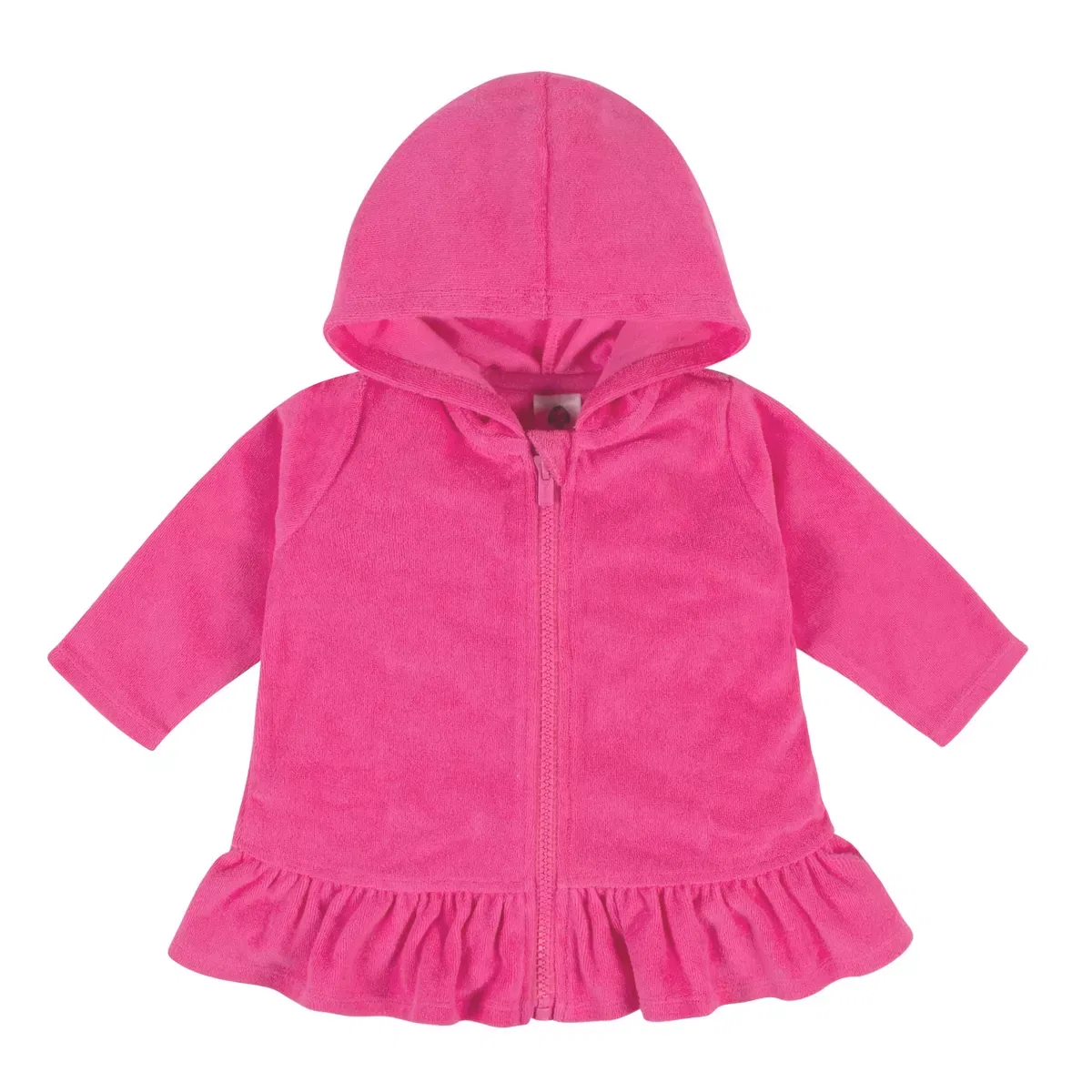 Детское худи-пляжная накидка на молнии с капюшоном из махры Gerber, Pink