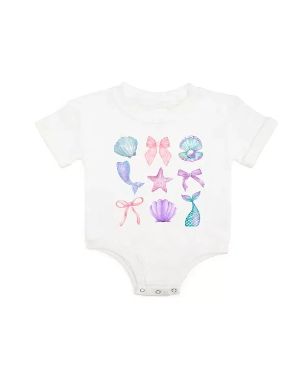 Детский комбинезон с коротким рукавом Mermaid Cutie Sweet Wink, белый