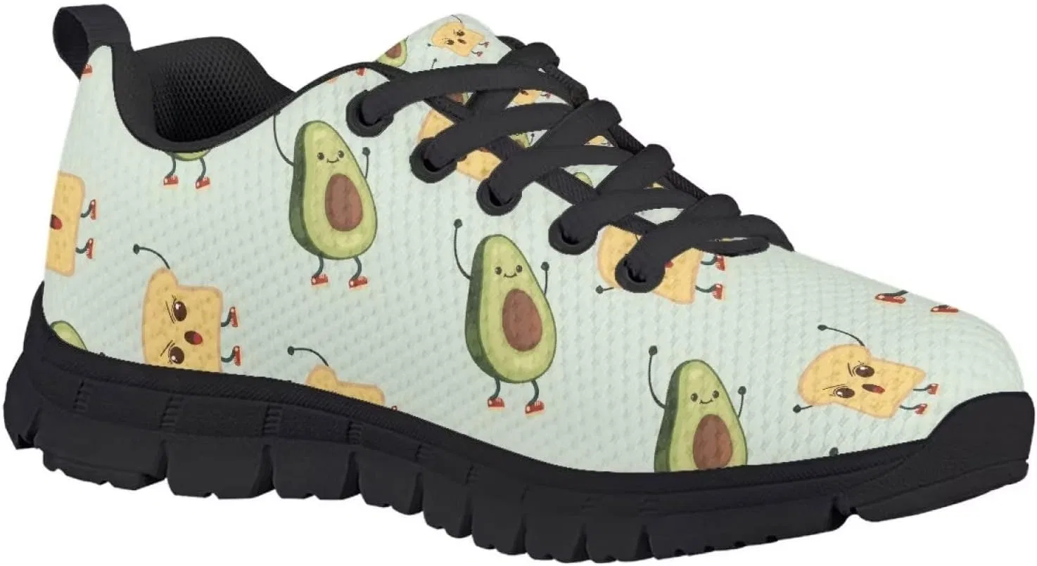 Детские кроссовки для мальчиков и девочек с шнуровкой Gomyblomy, Cartoon Avocados