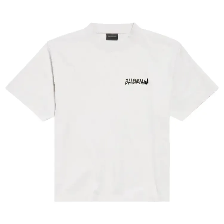 Футболка Balenciaga Medium Fit с круглым вырезом, цвет «Dirty White»