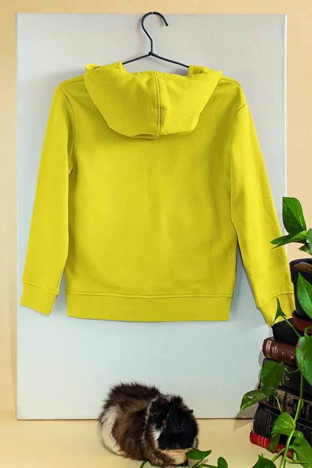 Детское худи для девочек с длинным рукавом Be Yourself Adabebek, Yellow — фото 2