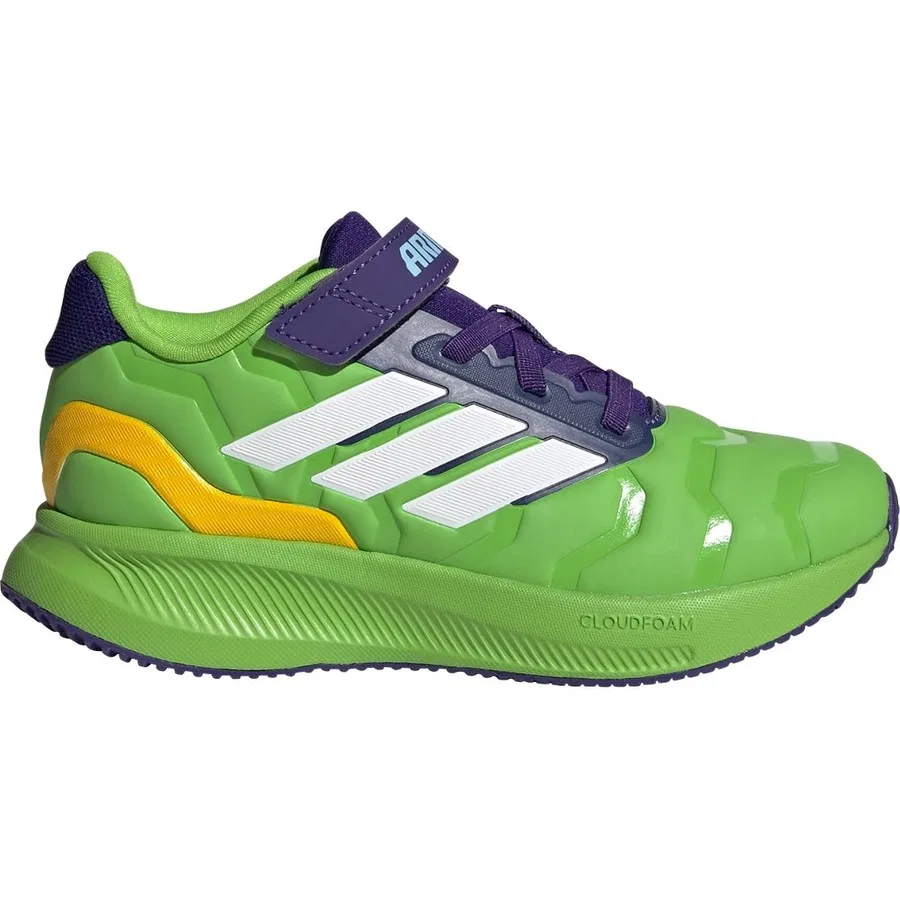 Детские спортивные кроссовки с липучками Iron Hulk Runfalcon 5 adidas, Зеленый