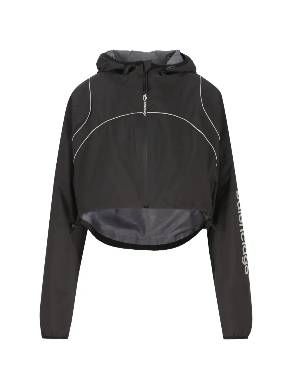 Укороченная куртка с капюшоном Balenciaga, черный