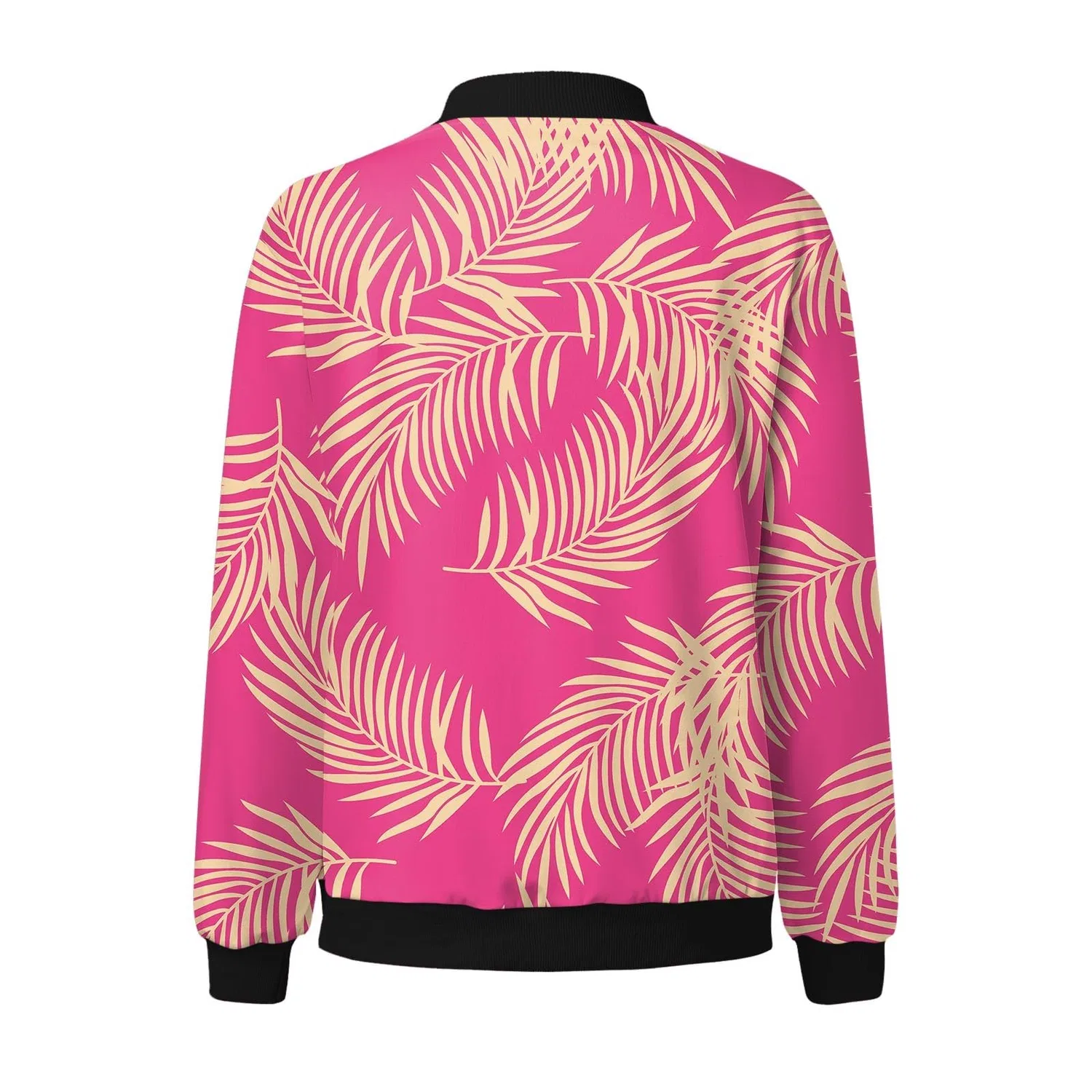 Женская куртка-бомбер с вышивкой на молнии, pink warm — фото 4