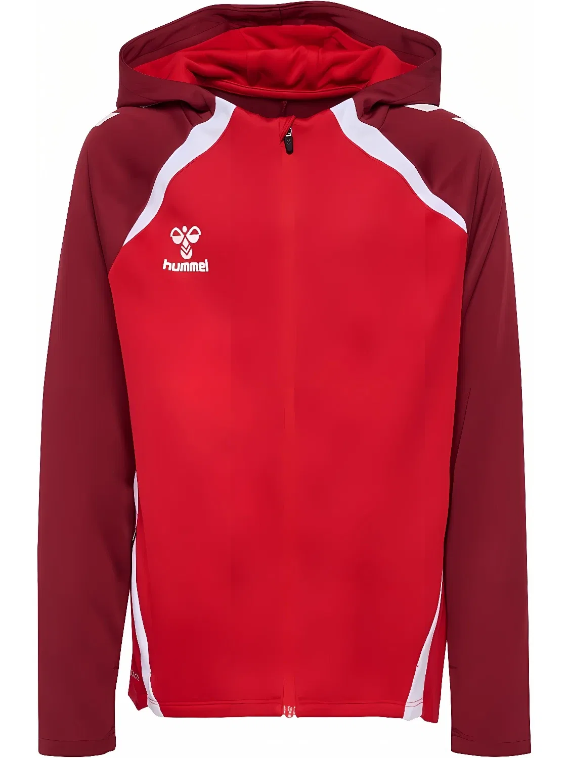 Детская тренировочная куртка с капюшоном на молнии Lead 2.0 Zip Hoodie Hummel, красный — фото 2