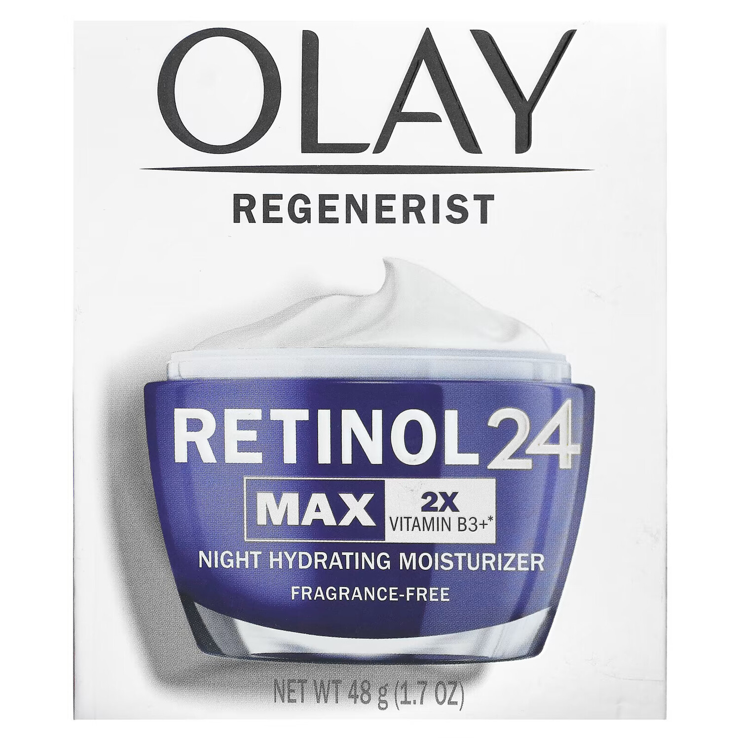 Olay, Regenerist, Retinol 24, ночное увлажняющее средство, без отдушек, 48 унций (1,7 унции) — фото 3