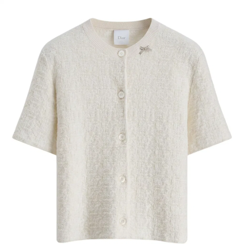 Женский свитер с круглым вырезом, свободный крой, Beige, DIOR