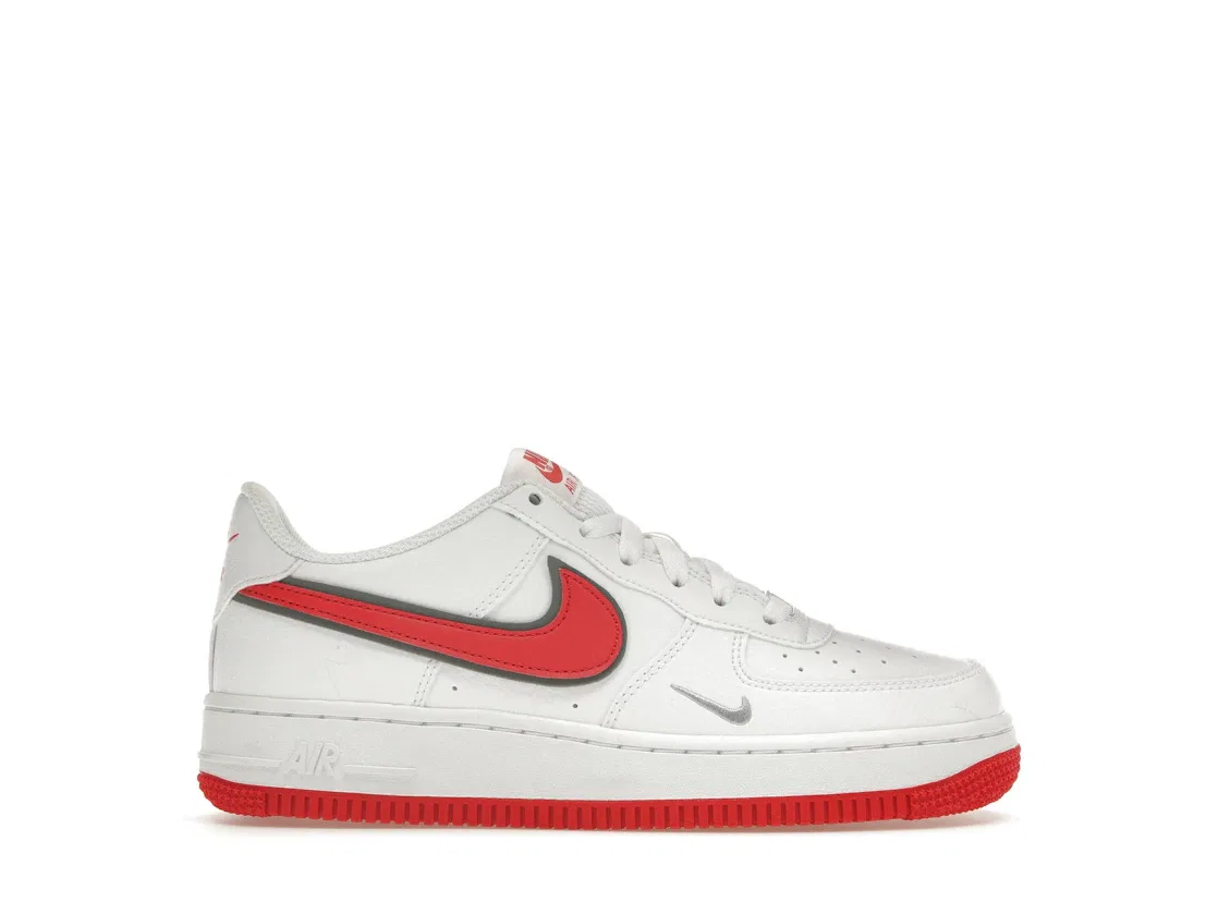 Детские кроссовки Lifestyle Nike Air Force 1, White/Smoke Grey/Light Smoke Grey/Habanero Red