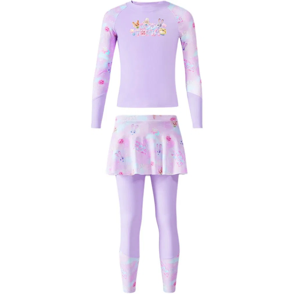 Детский комплект для плавания с принтом Disney, Light Purple Separate Two-Piece Set
