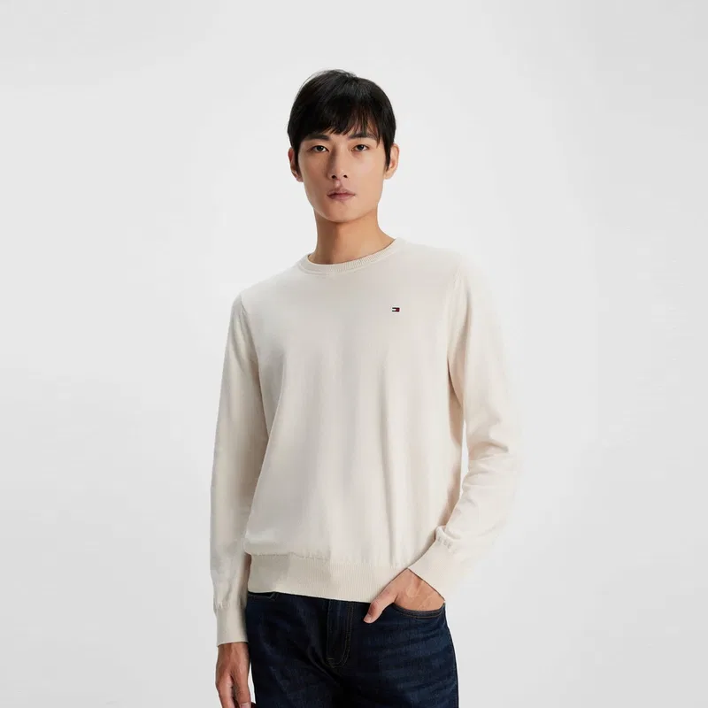 Мужской джемпер с круглым вырезом Canopies White 8P0 Tommy Hilfiger, Canopies White 8P0 — фото 4