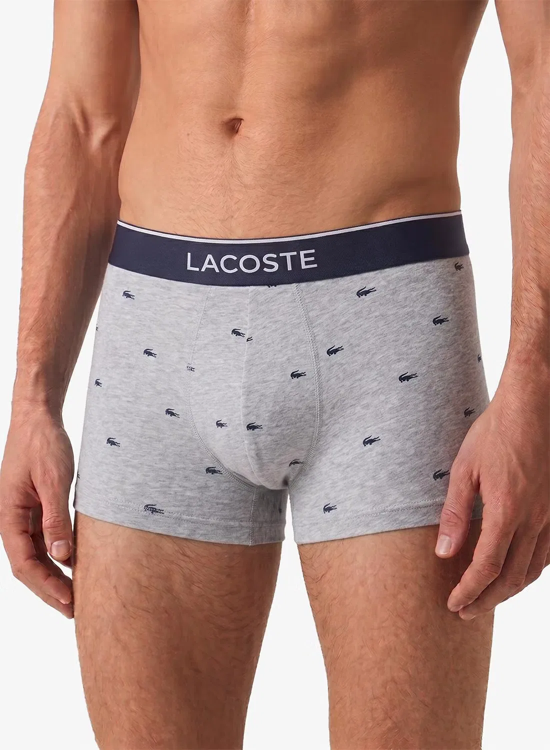 Трусы-боксеры с принтом комплект из 3 штук Lacoste, белый/серый/черный — фото 4