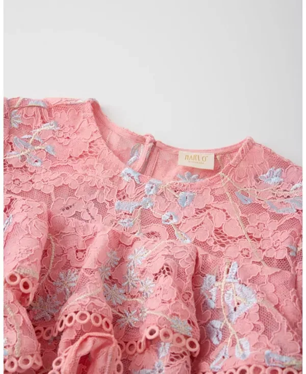 Детское платье для девочек с многоярусными оборками Allyson Frill Mini Marlo Kids, Peach — фото 3