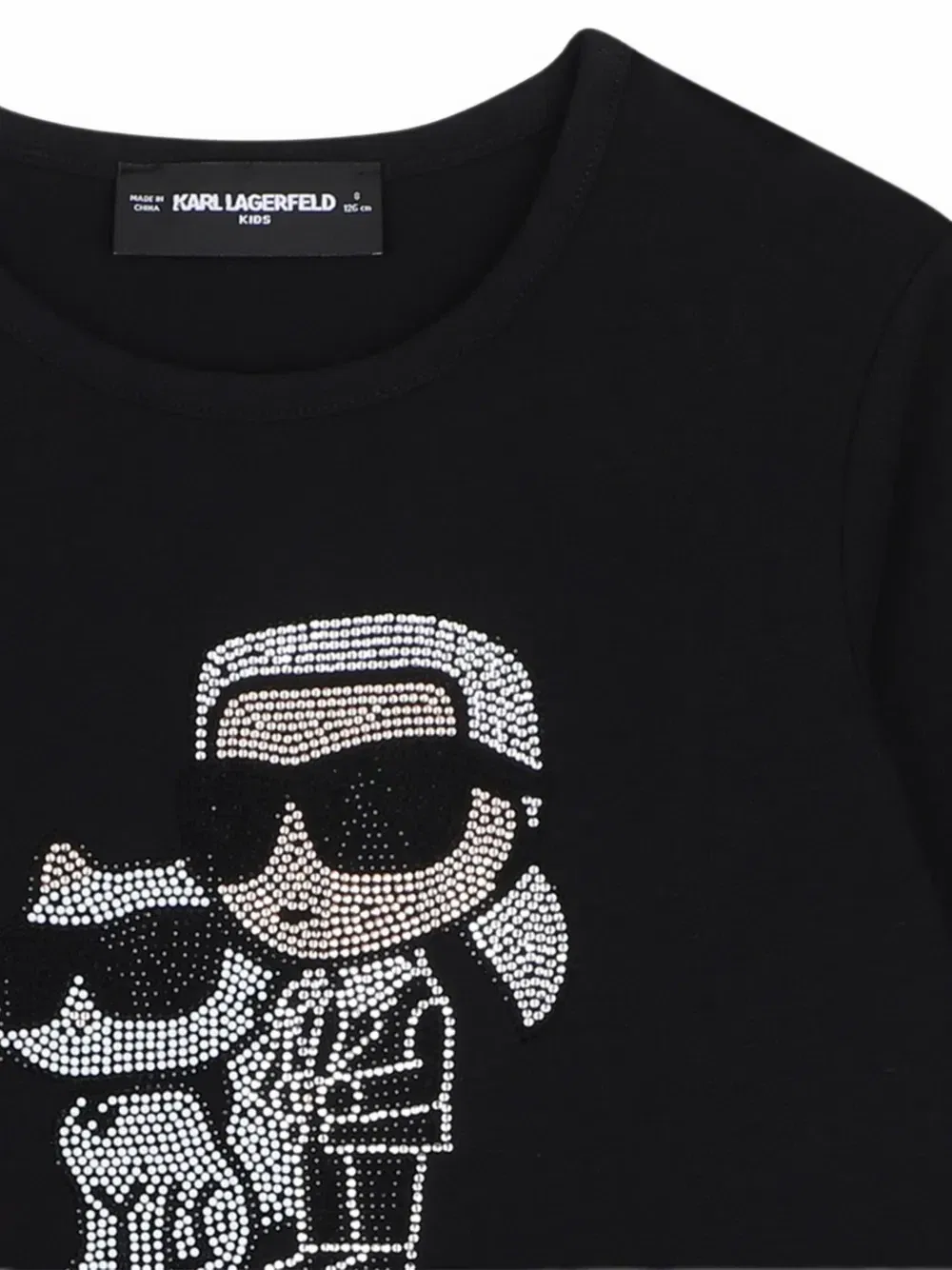 Футболка с длинными рукавами и стразами KARL LAGERFELD KIDS, черный — фото 3