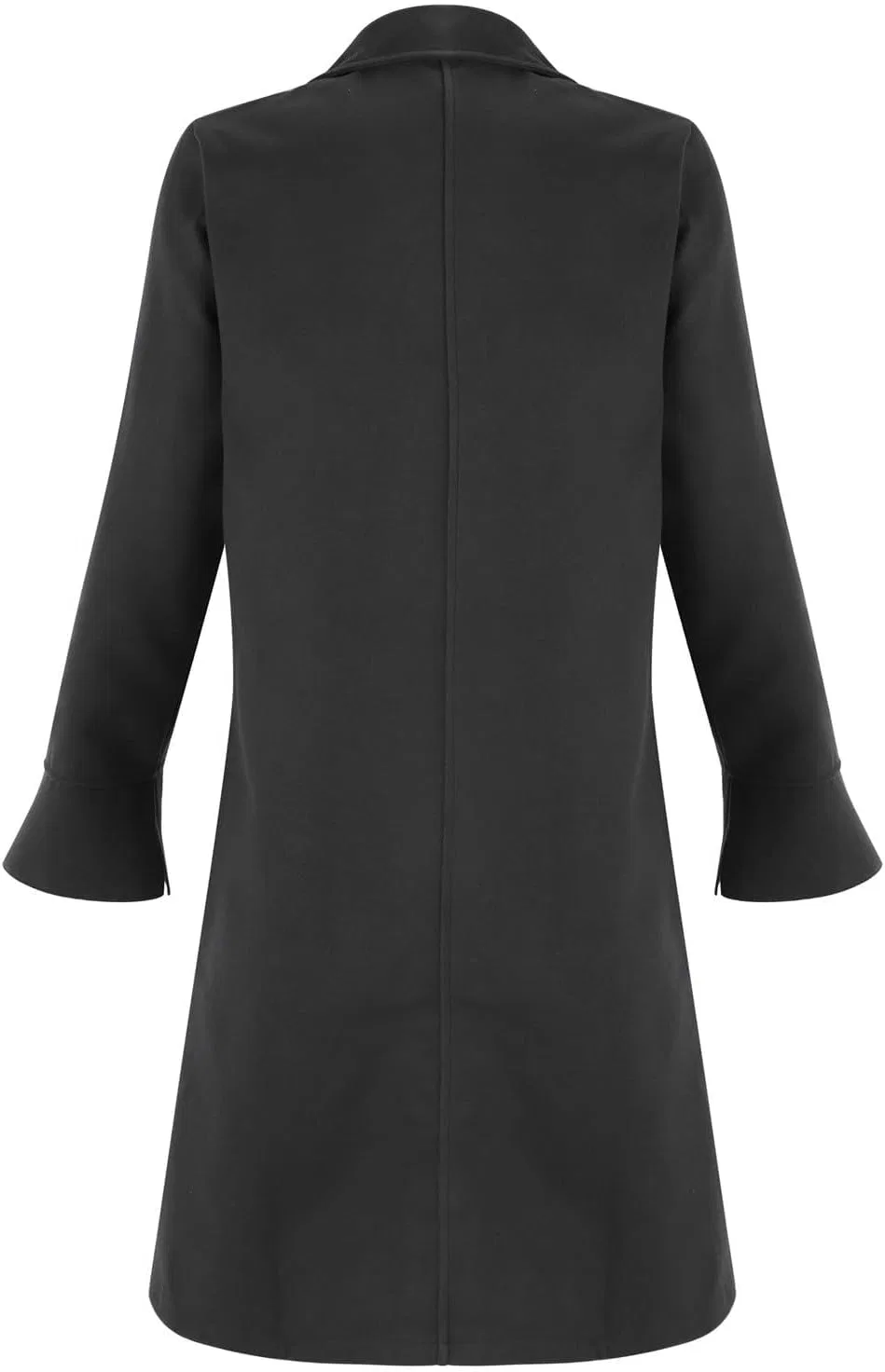 Мужское пальто-тренч с двубортной застежкой, Classic Winter Woolen Outerwear, чёрный — фото 3