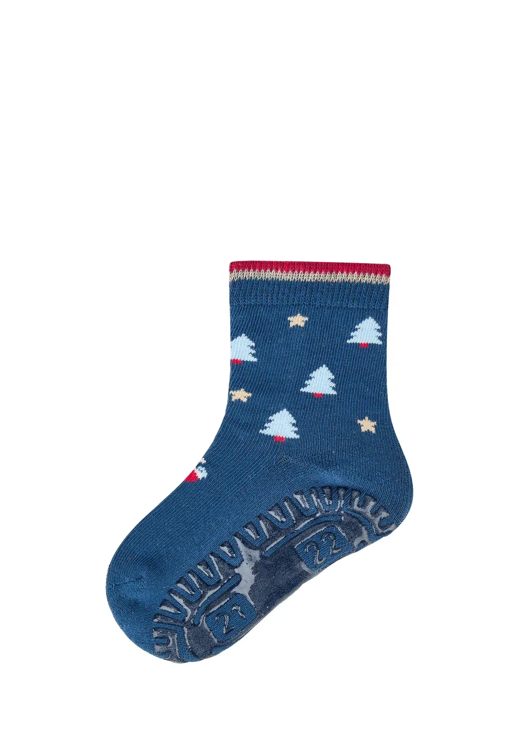 Fliesen flitzer air santa mit durchbrochener anti-rutsch-sohle - носки Sterntaler, Blau