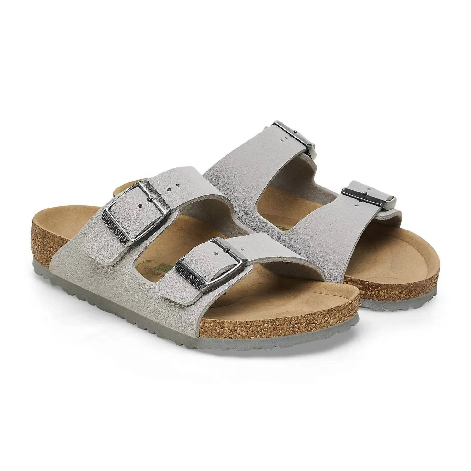 Детские сандалии веганские с двумя пряжками Arizona Kid Vegan Birkenstock, Stone Coin — фото 4
