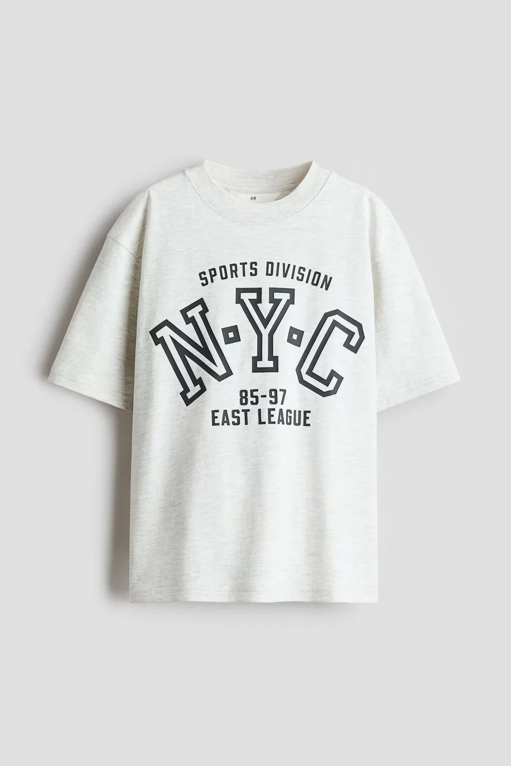 Футболка с принтом свободного кроя H&M, Hellgraumeliert/Nyc