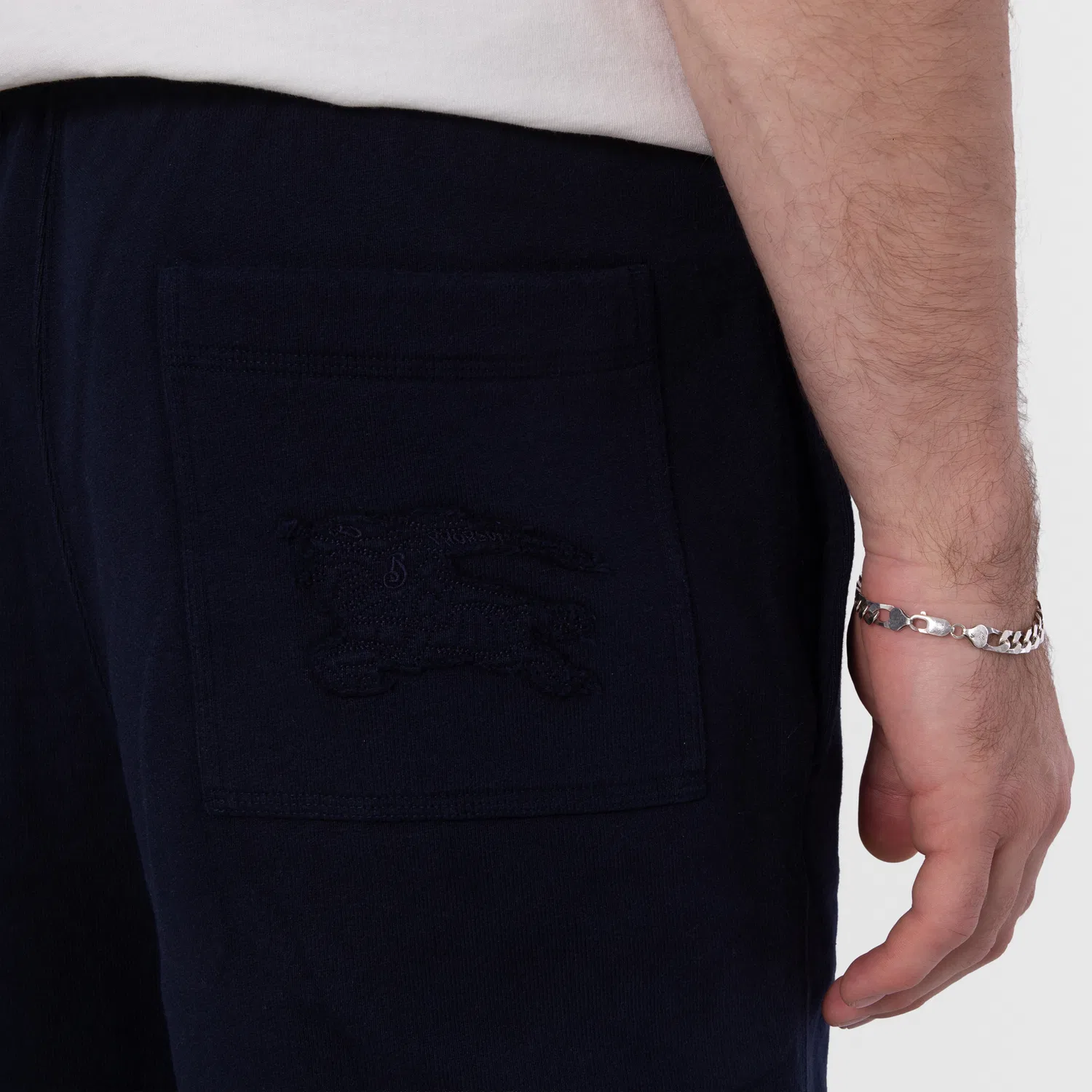 Шорты хлопковые с принтом Equestrian Knight Design Burberry, Navy — фото 2