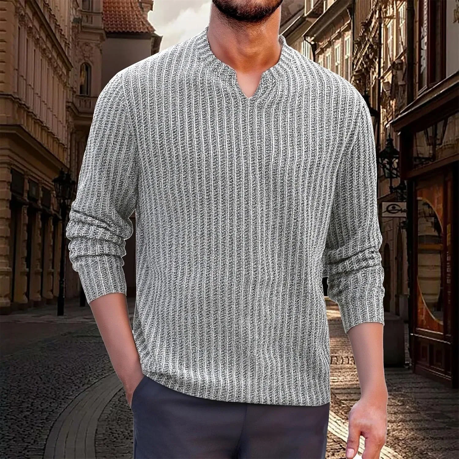 Мужская длинная футболка с ребристой текстурой, White — фото 2
