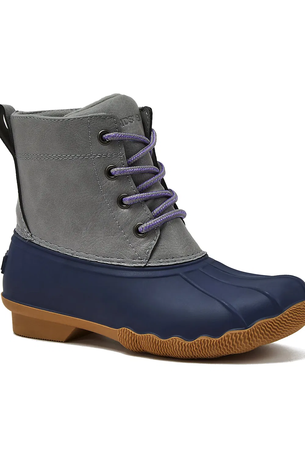 Детские сапоги водонепроницаемые Duck Boots Lands' End, серый/темно-синий
