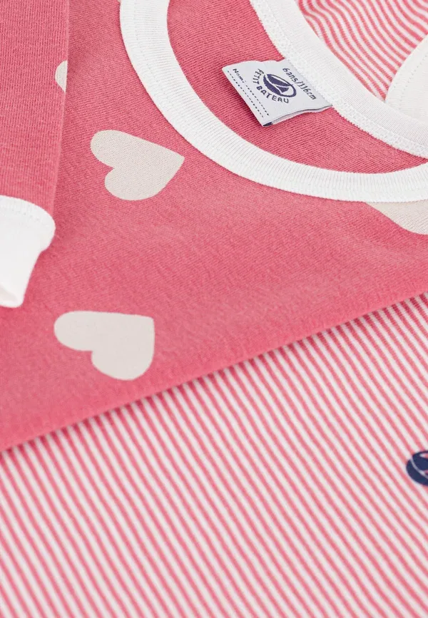 Пижамный комплект из хлопка Pyjalong Petit Bateau, Pink White, белый/розовый — фото 3
