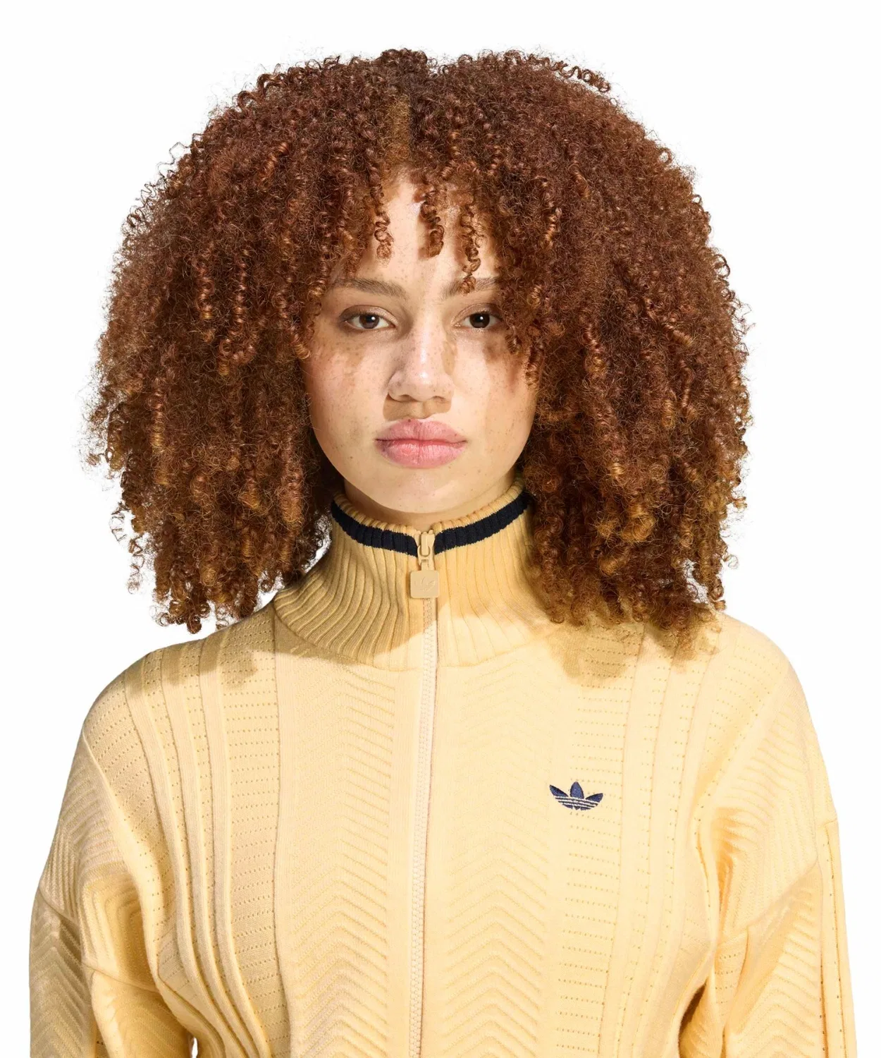 Женский свитшот с длинным рукавомCable Knit Firebird Track Top Adidas, Yellow — фото 2