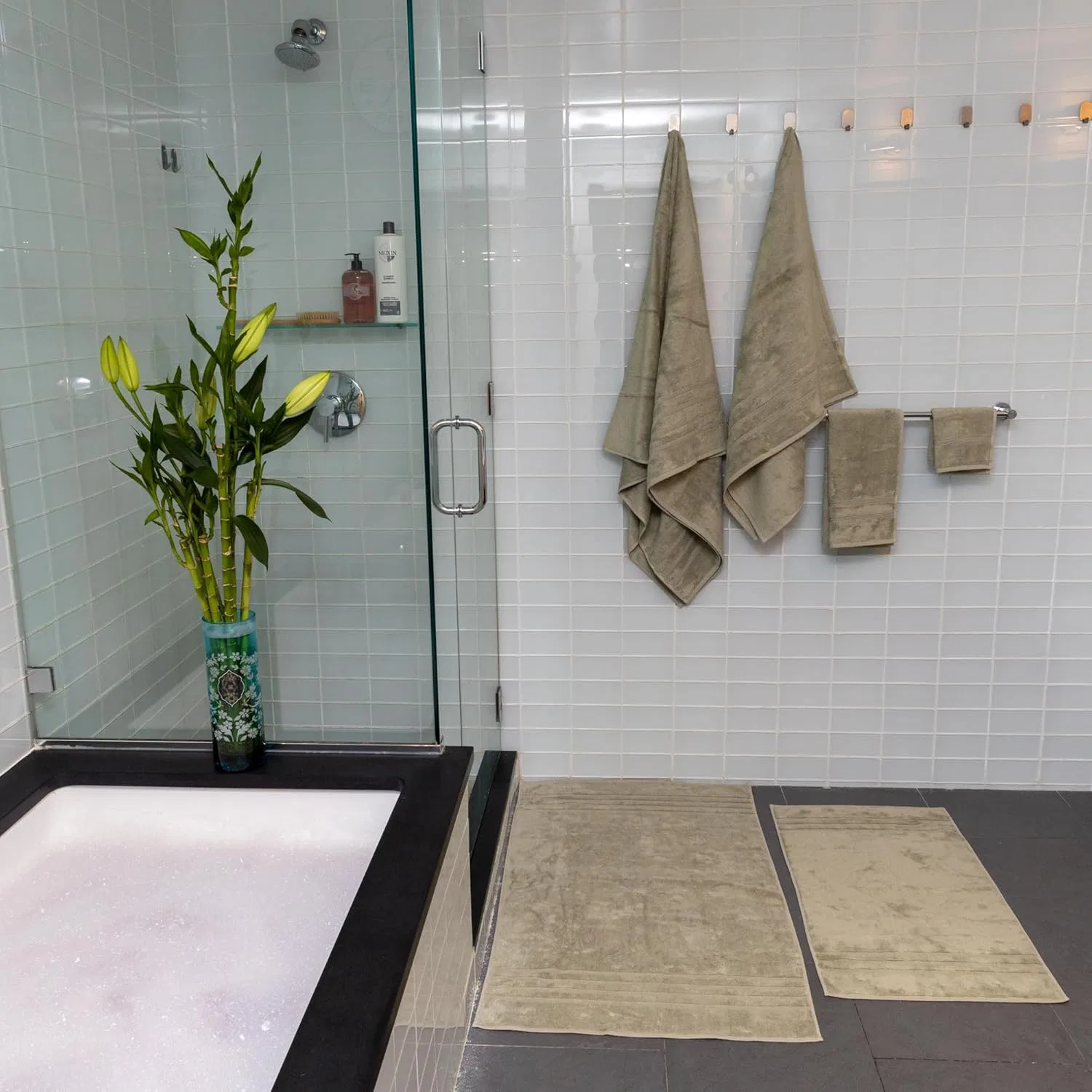 Набор мочалок для лица 12 шт, Mosobam, 33x33 см, 700 г/м², Sea Grass Green — фото 4