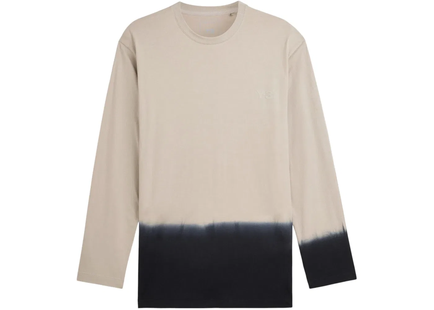 Футболка с длинным рукавом Y-3 Dipped Long Sleeve Tee Adidas, Light Brown/Black
