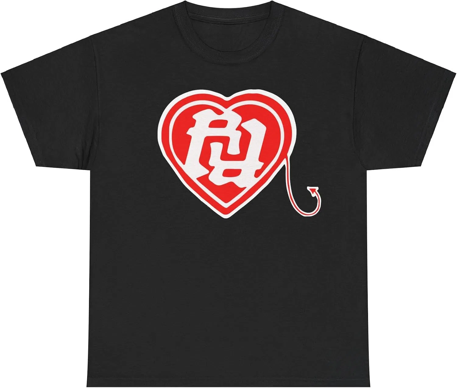 Женская футболка с принтом Kankan RR Heart Really Rich, чёрный