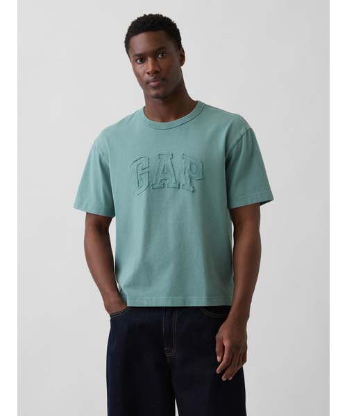 

Футболка укороченная свободного кроя с логотипом GAP, зеленый