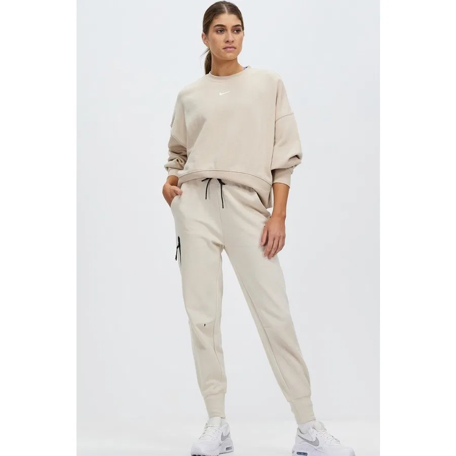 Женский свитшот оверсайз с длинным рукавом Nike Sportswear Essentials, Бежевый — фото 4
