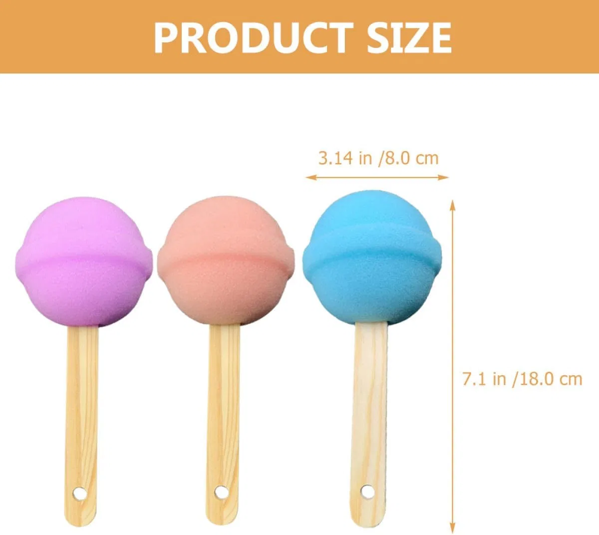 Губка для душа Lollipop, 4 шт, Mobestech, 18x8x8 см, мультиколор — фото 2