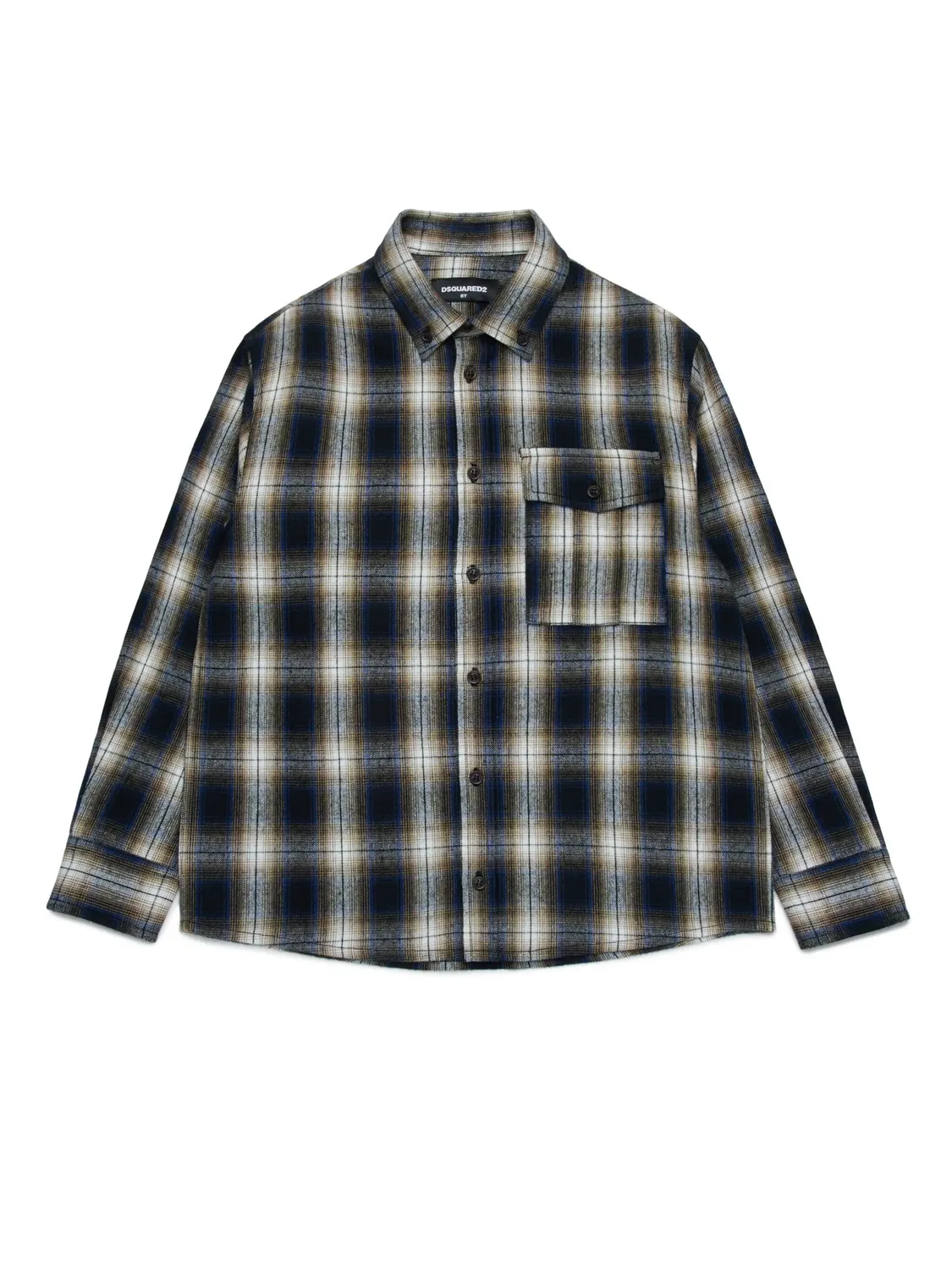 Рубашка в клетку из хлопка DSQUARED2, черный