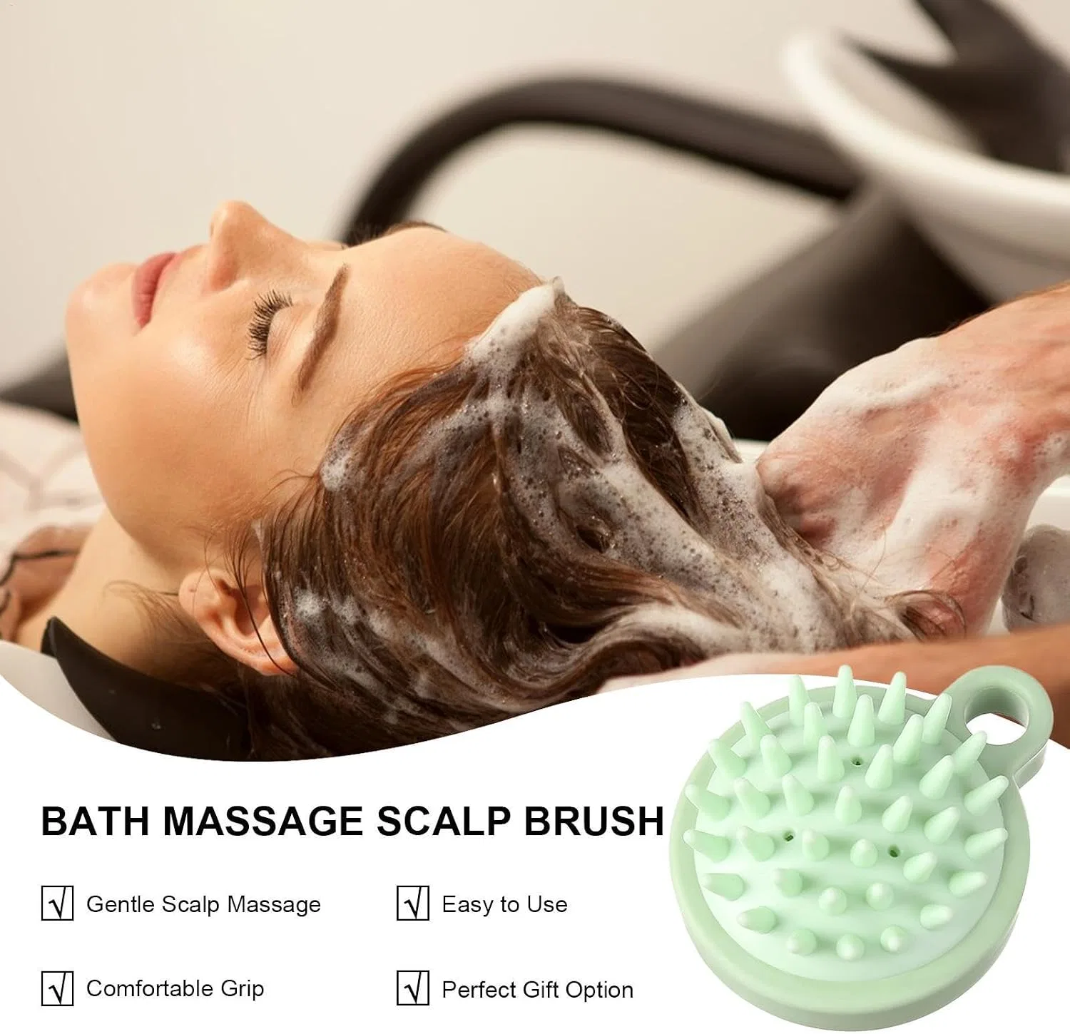 Массажная щетка для душа, Silicone Bristle Brush, Green Générique — фото 2