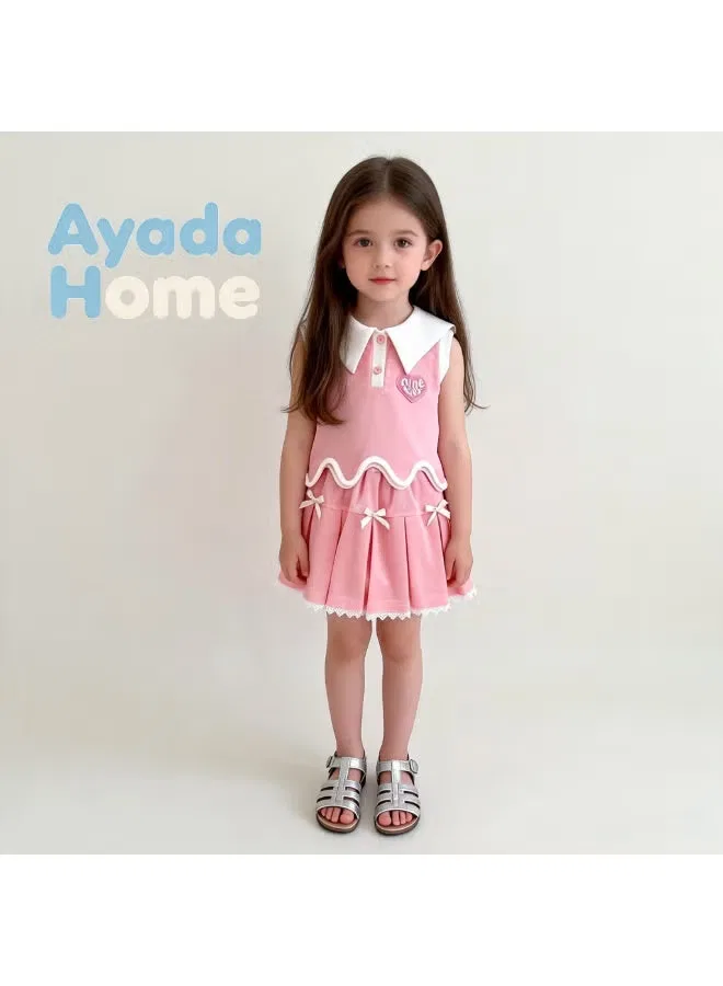 Комплект для девочки с вышивкой в виде сердца Ayada Home, розовый