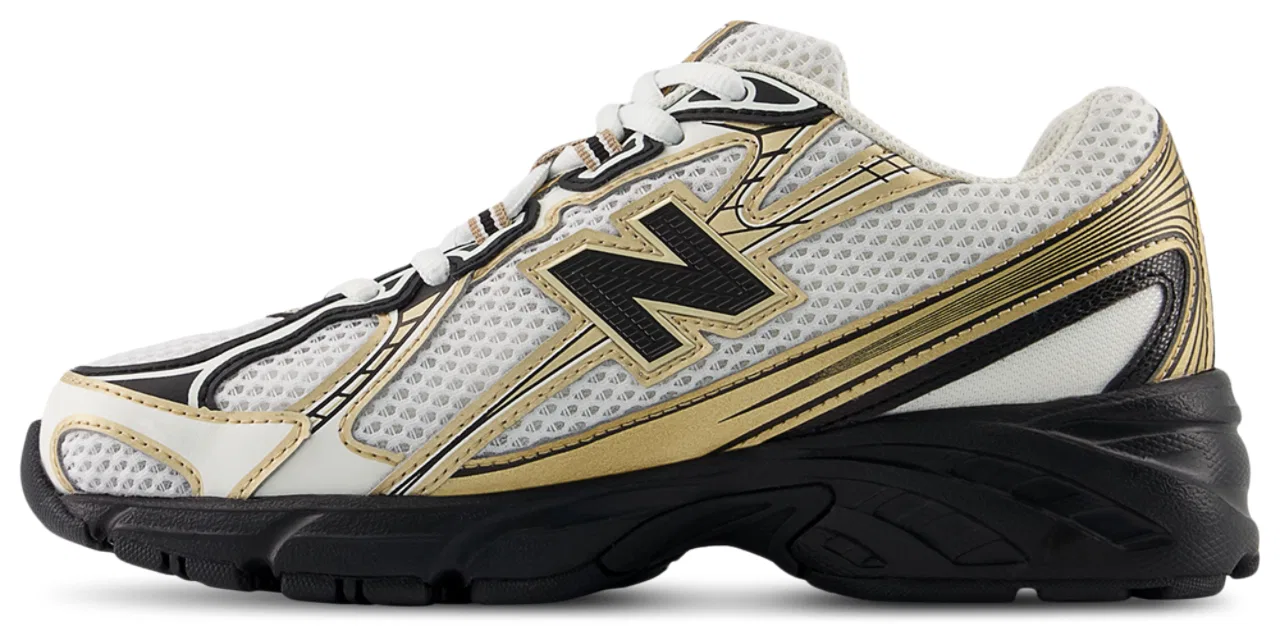 Кроссовки для мальчиков 740 New Balance, цвет White/Gold/Black — фото 2