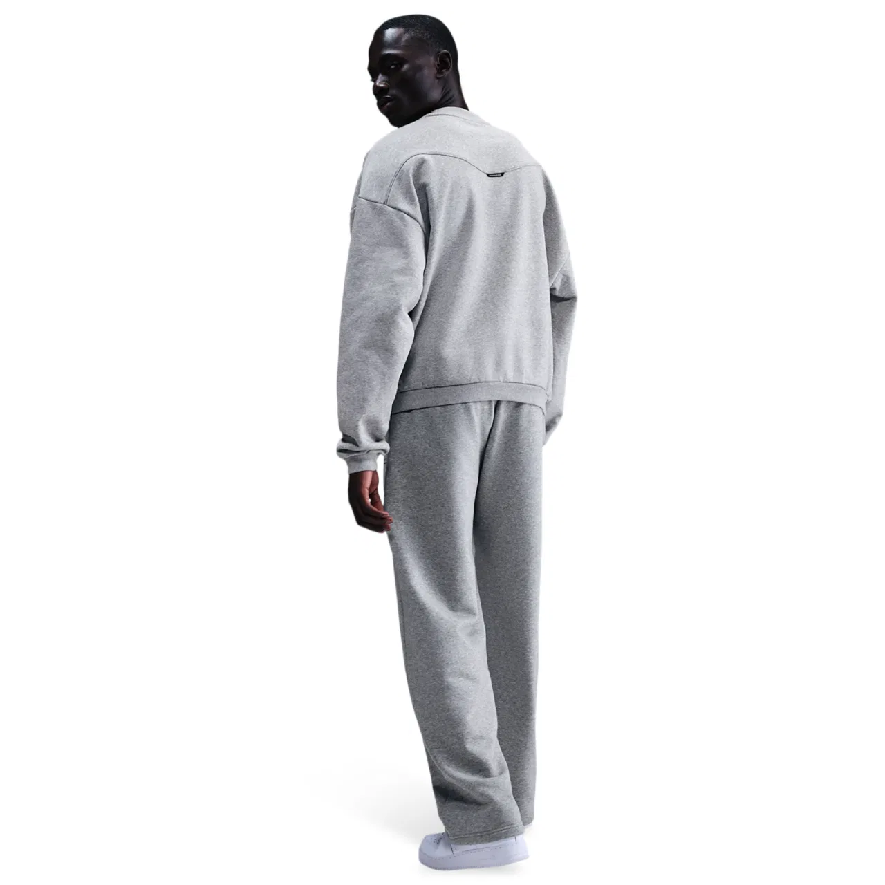 Мужская толстовка Nike TF SI Brush Crew, цвет Dk Grey Heather/Black — фото 4