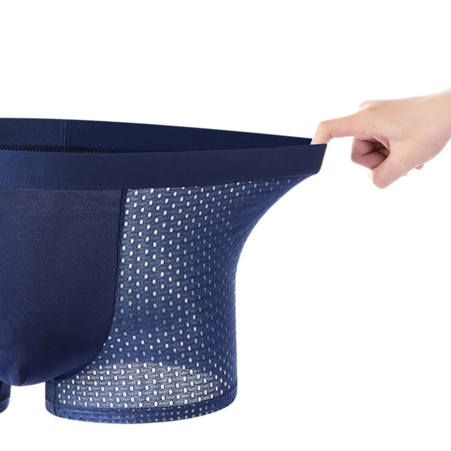 Мужские боксеры из сетки с принтом, L-5XL, Grigio — фото 2
