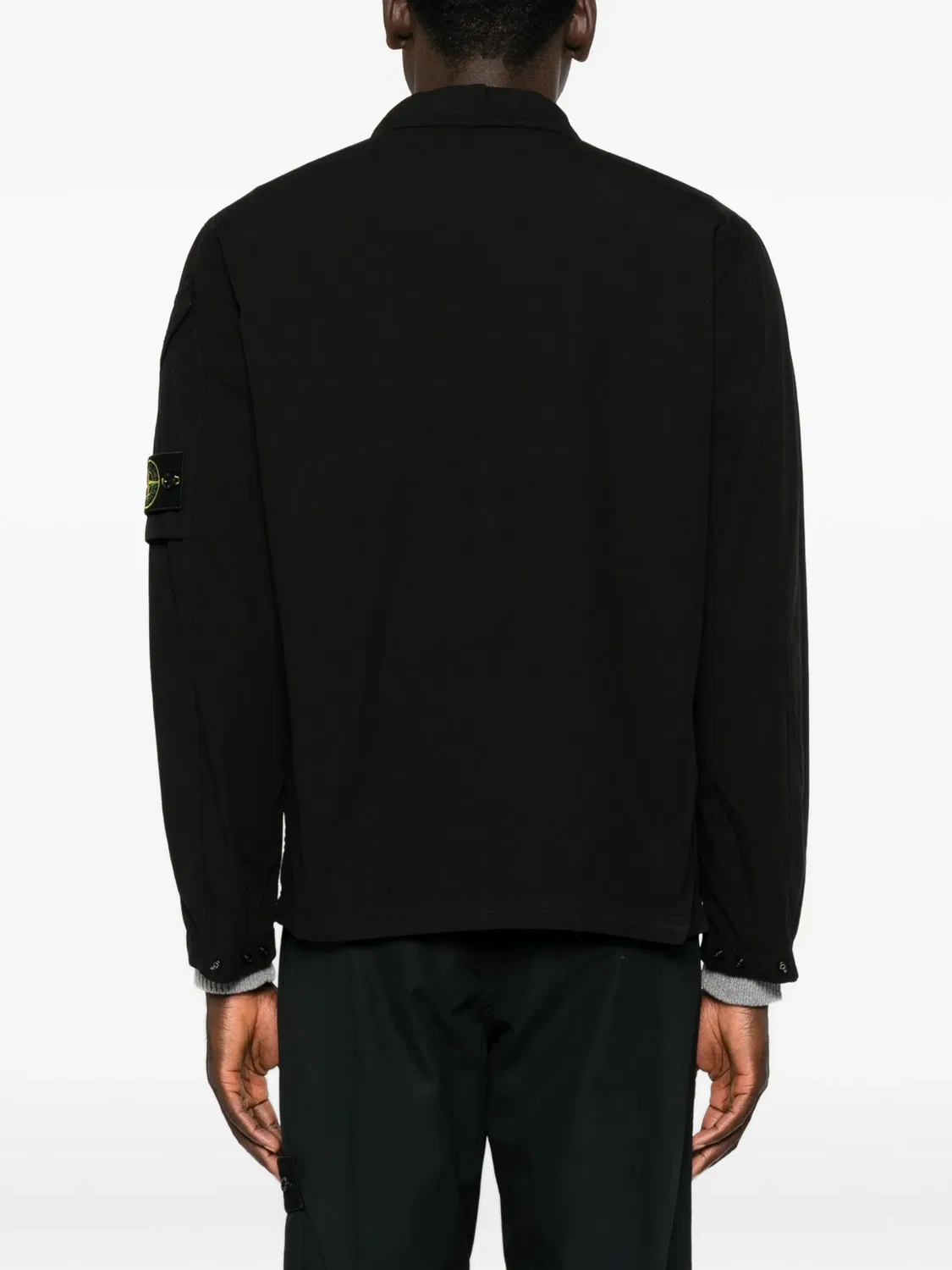 Рубашка-куртка на молнии, черная Stone Island, черный — фото 2
