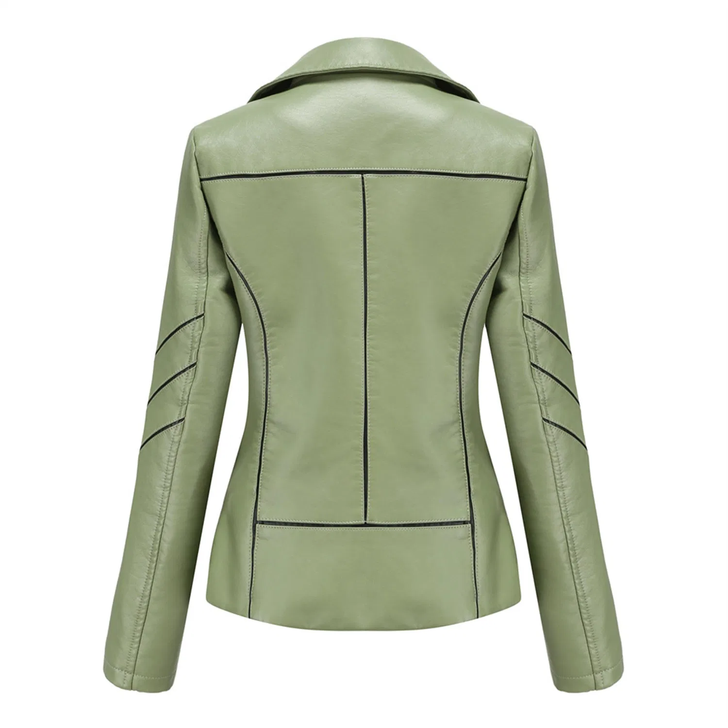 Женская куртка с коротким рукавом из искусственной кожи Candy Color, Verde — фото 3