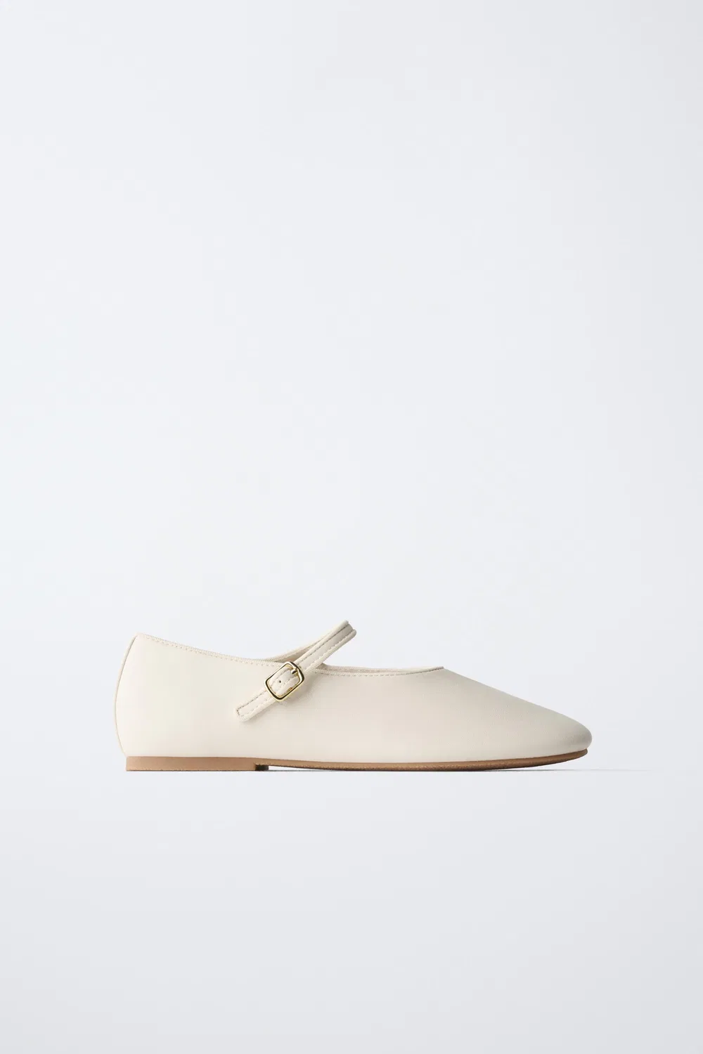 Балетки с пряжками ZARA, White