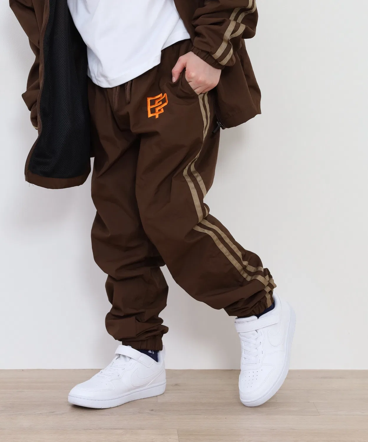 Детские спортивные штаны с сетчатой подкладкой и линиями FUNALIVE, Brown