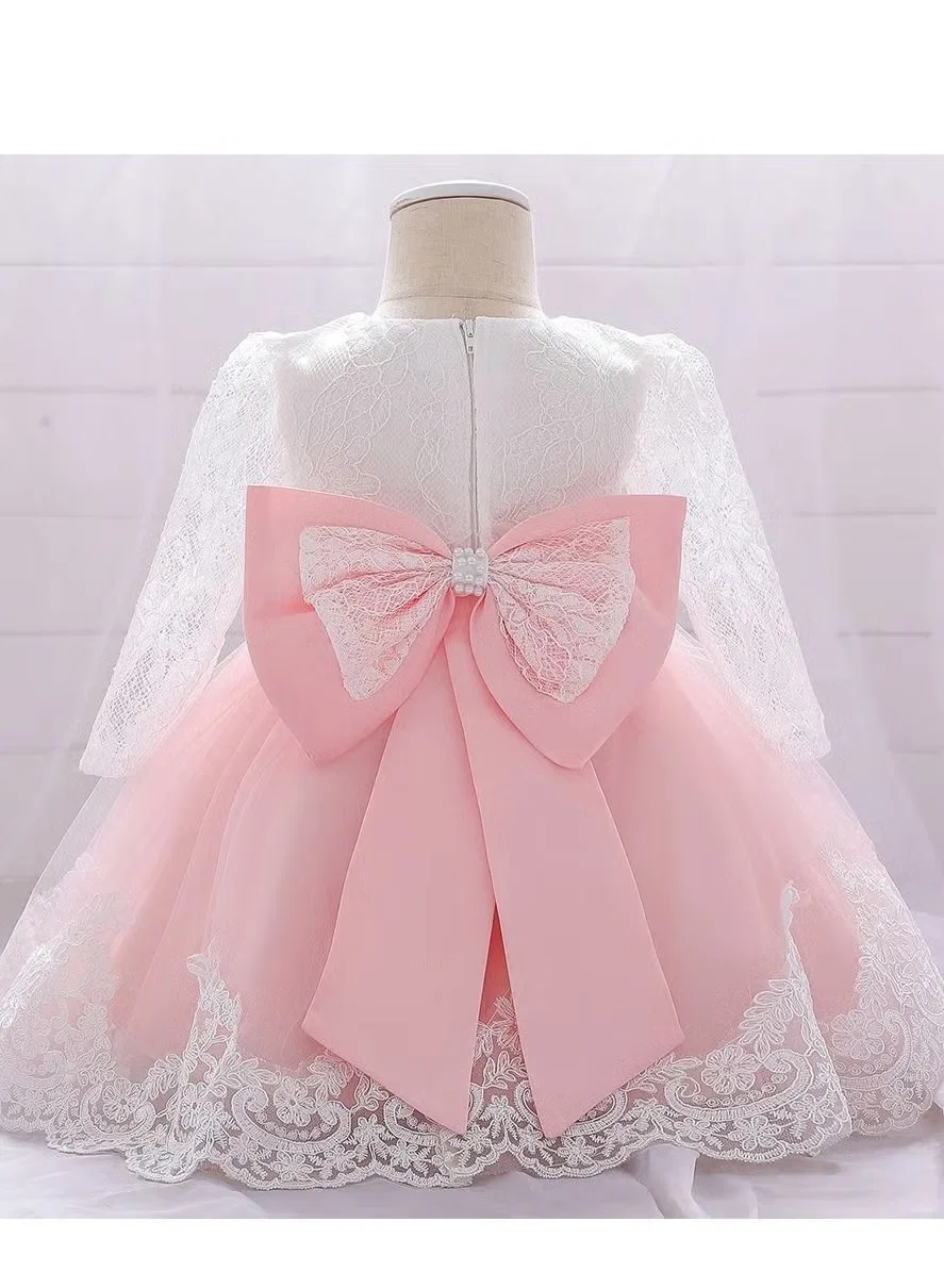 Платье с цветочной аппликацией для девочки Best Gift Fashion, розовый — фото 3