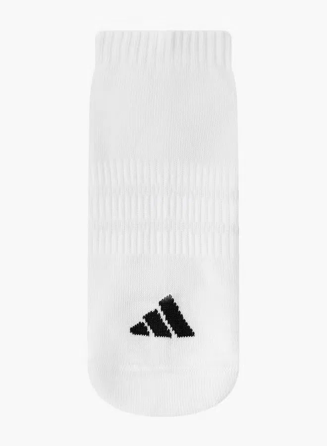 Носки комплект 3 пары с принтом логотипа Adidas, белый — фото 2
