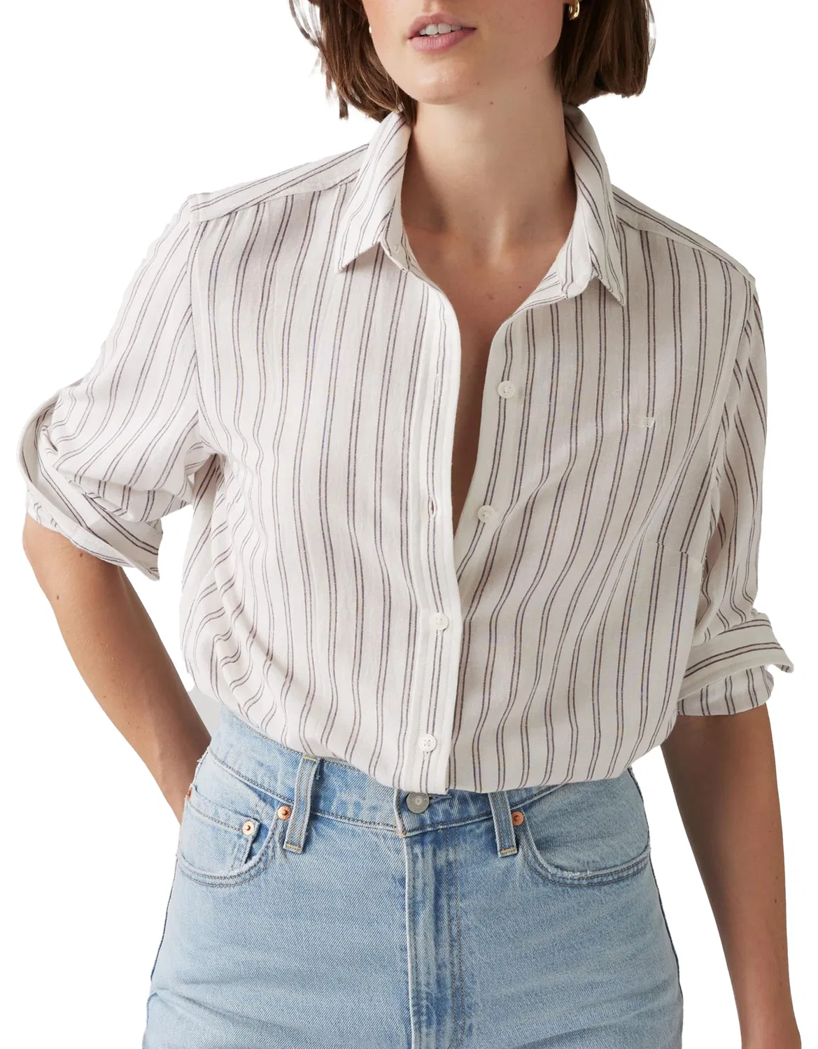 Женская рубашка классического кроя Levi's, Mia Stripe Egret — фото 3